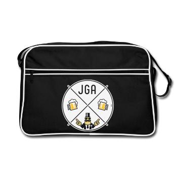 Signe de main du marié Signe de bière Symbole NEG 3C - Sac Retro - noir/blanc - Devant