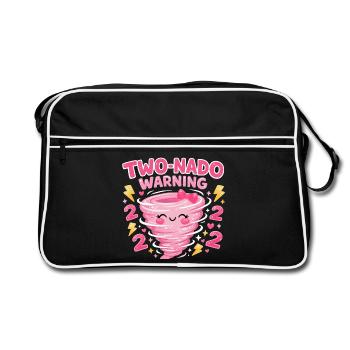 Avertissement à deux nado : 2e anniversaire design - Sac Retro - noir/blanc - Devant