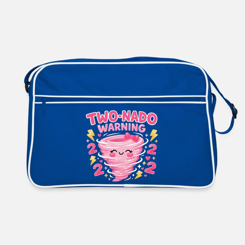 Two-nado Warning 2. Geburtstag Mädchen Design Retro Tasche