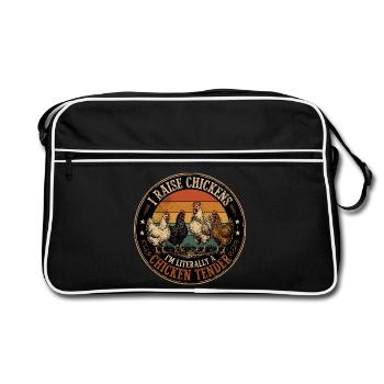 Humor Poules – Ich bin buchstäblich eine Chicken Tender Vin - Retro Tasche - Schwarz/Weiß - Vorne