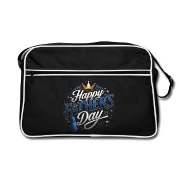 Vatertag – Geschäftsmann – Bürokrawatte - Retro Tasche - Schwarz/Weiß - Vorne