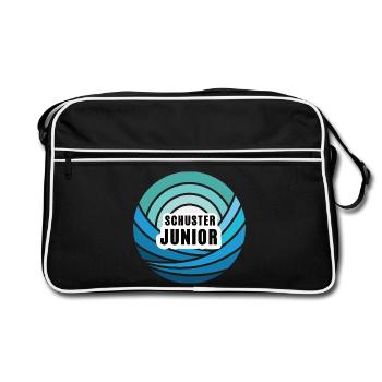 Schuster Junior Nachfolger Sohn Kind Junge - Retro Tasche - Schwarz/Weiß - Vorne