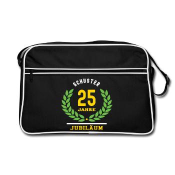 Schuster Jubiläum 25 Jahre 25 jähriges Jubilaeum - Retro Tasche - Schwarz/Weiß - Vorne