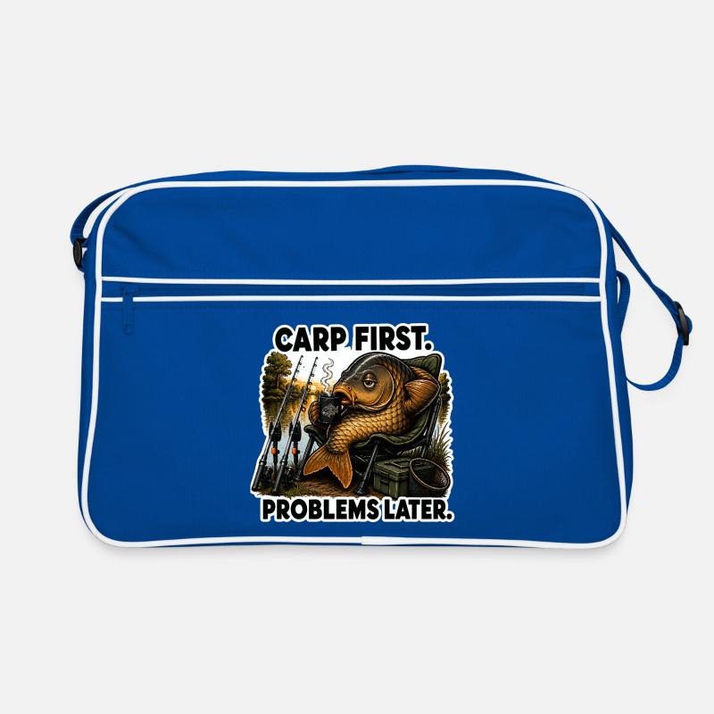 Carp First Problems Later Coffee Fishing Retro Bag