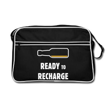 Ready To Recharge (Beer / Beer / NEG 2C) - Retro Bag - black/white - Front