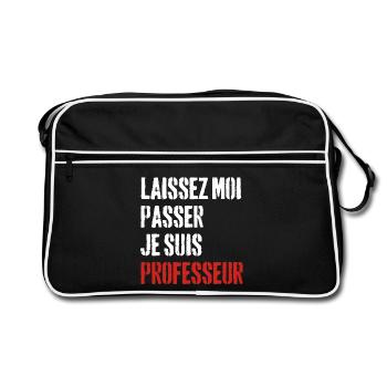 Laissez-Moi passer, je suis professeur - Sac Retro - noir/blanc - Devant