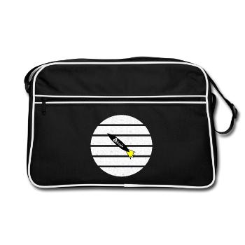 Crypto rocket in the stripe circle - Retro Bag - black/white - Front