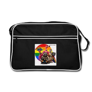 Berlin Pride 2026 LGBTQ Rainbow Design - Retro Tasche - Schwarz/Weiß - Vorne