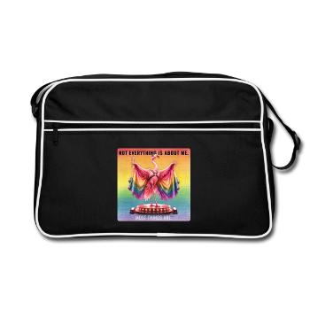 Gay Pride Flamingo Rainbow Design - Retro Bag - black/white - Front