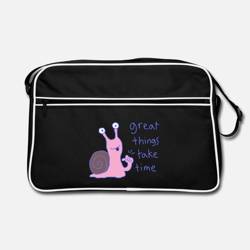Große Dinge brauchen Zeit Retro Tasche