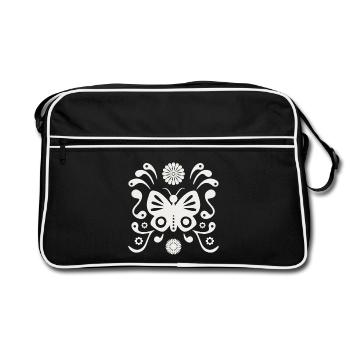 Bohème Papillon L Danseur de Nuages Blancs - Sac Retro - noir/blanc - Devant