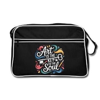 Art Is The Key To The Soul Artist Saying Painter - Retro Bag - black/white - Front
