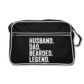 Gift for bearded husbands and bearded dads - Retro Bag - black/white - Front