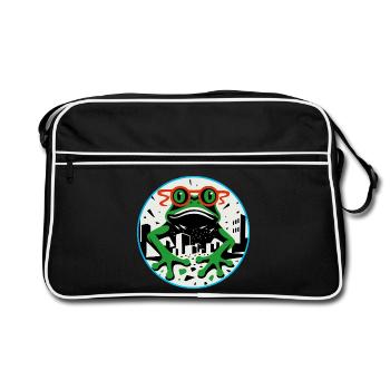 Frosch Apokalypse - Retro Tasche - Schwarz/Weiß - Vorne