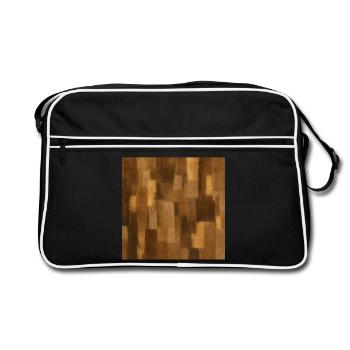 Patchwork de cuir brun et daim  - Sac Retro - noir/blanc - Devant
