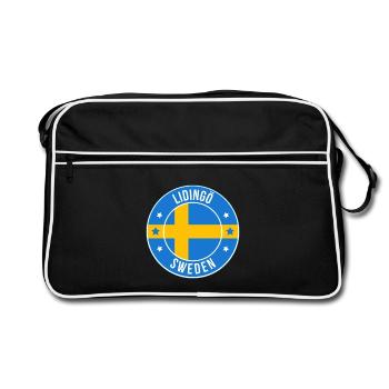 Lidingö Sweden Round Patch Emblem - Retro Bag - black/white - Front