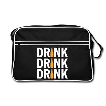 DRINK DRINK DRINK Funny Party Motif For - Retro Bag - black/white - Front