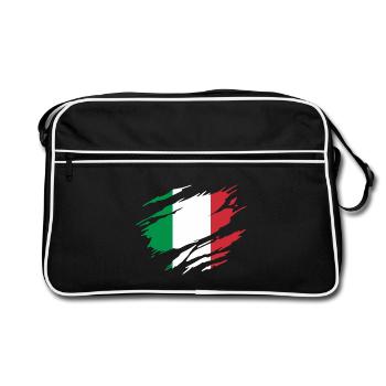 Italie Drapeau italien Italia - Sac Retro - noir/blanc - Devant