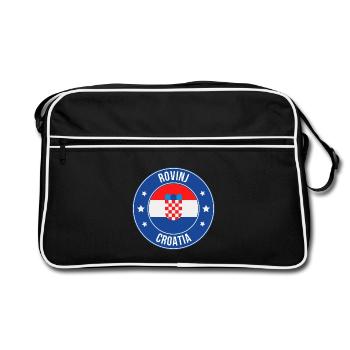 Rovinj Croatia Crest Badge - Retro Bag - black/white - Front