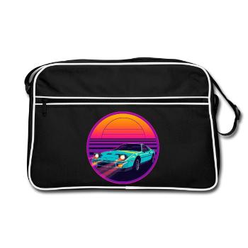 Design rétro des années 80 Synthwave style JDM - Sac Retro - noir/blanc - Devant