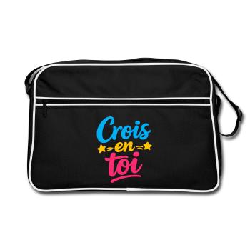 Crois en toi  - Sac Retro - noir/blanc - Devant
