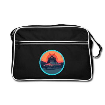 Retro 90s JDM Samurai Kabuto Warrior Sports Car - Retro Bag - black/white - Front