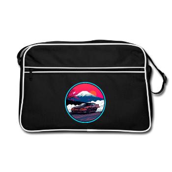 Art rétro des années 80 JDM AE86 Mt Fuji Drift Synthwave - Sac Retro - noir/blanc - Devant