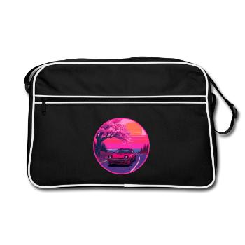 Emblème rétro des années 80 de la JDM FC Coupe Sakura Sunset - Sac Retro - noir/blanc - Devant