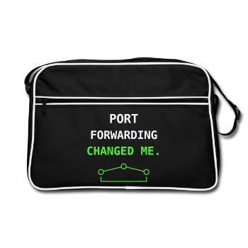 Port Forwarding Change Me IT Humor Nerd Gift++ - Retro Bag - black/white - Front