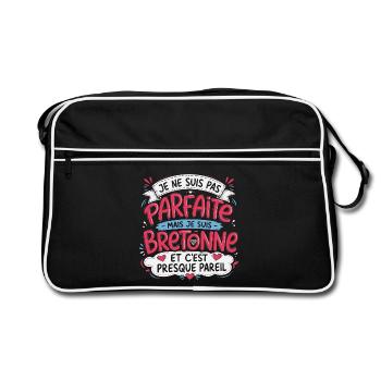 Je ne suis pas parfaite mais je suis bretonne - Sac Retro - noir/blanc - Devant