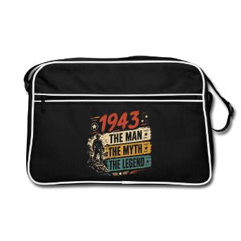 Anniversaire Né en 1943 Homme Mythe Légende - Sac Retro - noir/blanc - Devant