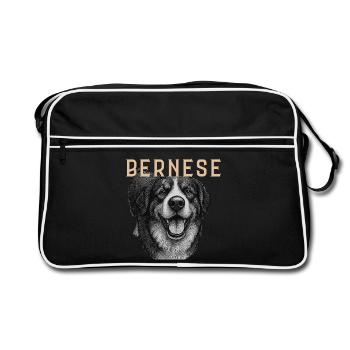 Chien de montagne bernois vintage - Sac Retro - noir/blanc - Devant