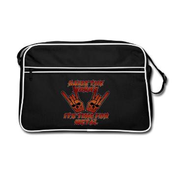 Déclaration métallique de Raise the Horns - Sac Retro - noir/blanc - Devant