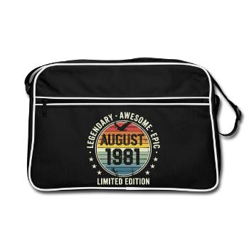 Legendäres Retro-Vintage-Jubiläum im August 1981 - Retro Tasche - Schwarz/Weiß - Vorne