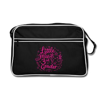 Little Miss 3rd Grader – Cute Axolotl - Retro Bag - black/white - Front