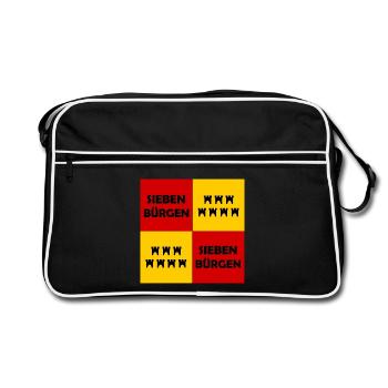Siebenbürgen Quadrat Muster - Retro Tasche - Schwarz/Weiß - Vorne