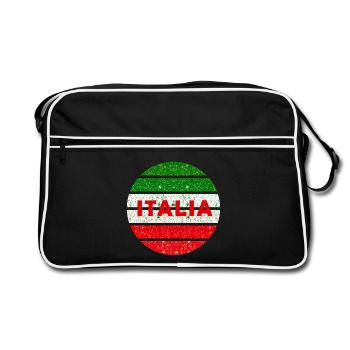 Italia Retro-Grunge Kreis - Retro Tasche - Schwarz/Weiß - Vorne