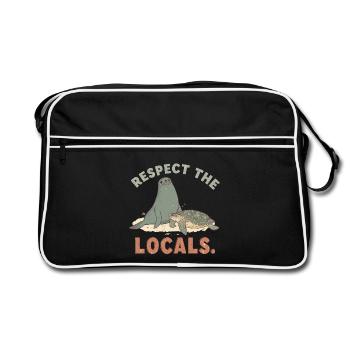 Respect The Locals Seal Turtle Retro - Retro Bag - black/white - Front
