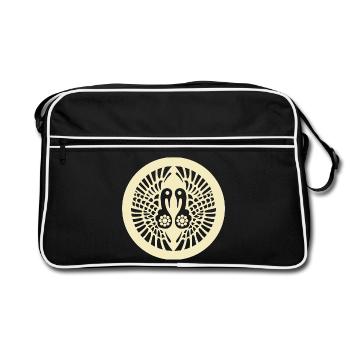 Vintage Oriental Jaune pâle Ikko Ikki Japan Mon - Sac Retro - noir/blanc - Devant
