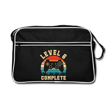 level 6 complete – Child 6 years old - Retro Bag - black/white - Front