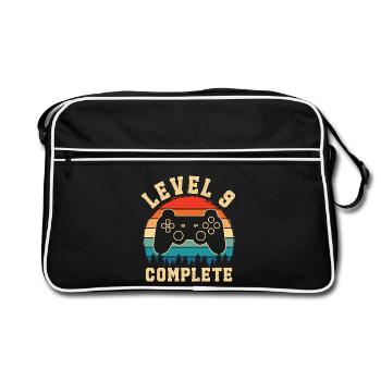 Level 9 complete – Child 9 years old - Retro Bag - black/white - Front