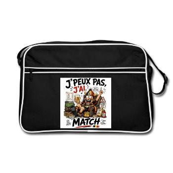 J'peux pas j'ai match - Sac Retro - noir/blanc - Devant