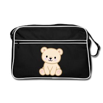 Ours en peluche coloré pour enfants - Sac Retro - noir/blanc - Devant