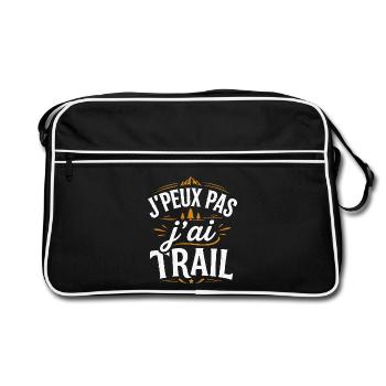 J'peux pas j'ai Trail Humour idée cadeau - Sac Retro - noir/blanc - Devant