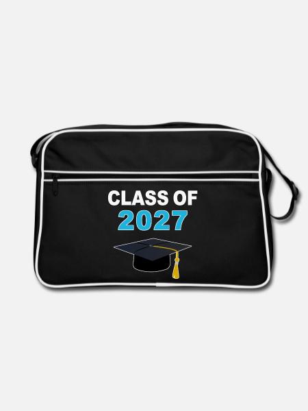 Abschlussdesign des Abschlussjahrgangs 2027 - Retro Tasche - Schwarz/Weiß
