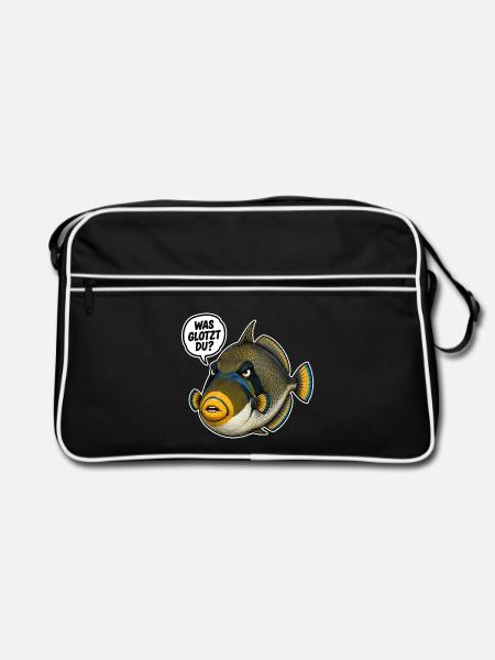 Was glotzt Du? - Retro Tasche - Schwarz/Weiß