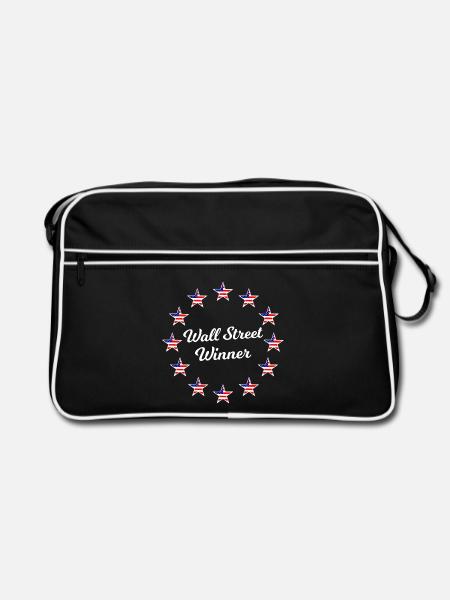 America Wall Street - Retro Tasche - Schwarz/Weiß