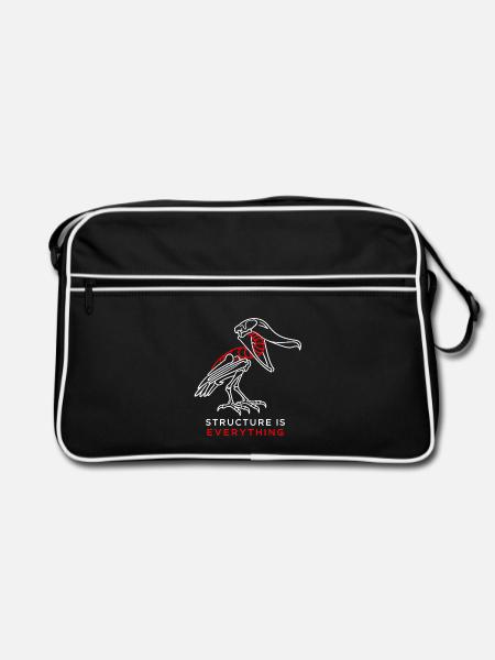 Schuhschnabelskelett – Struktur ist alles - Retro Tasche - Schwarz/Weiß