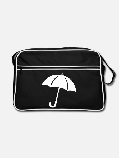 Regenschirm Regen Meteorologe Geschenk - Retro Tasche - Schwarz/Weiß