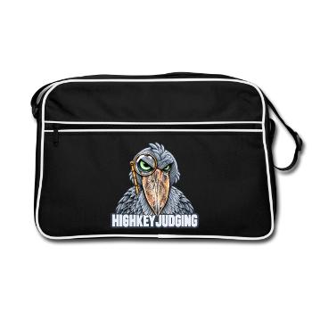 Schuhschnabel mit Brille – Highkey-Bewertung - Retro Tasche - Schwarz/Weiß - Vorne